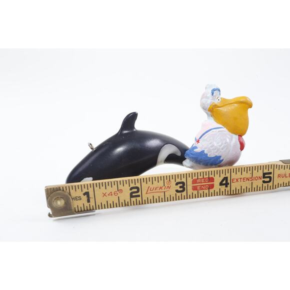 Vintage Sea World PVC Figures Pelican Killer Whale Orca Plastic Toy Figure White - Picture 3 of 3